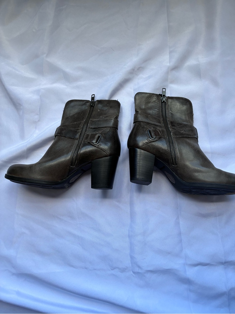 Børn Leather Double Buckle Ankle Boots - Picture 2 of 6